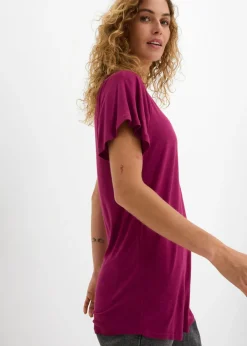 bonprix bonprix Camiseta de hilo flameado con mangas de murciélago Baya Best