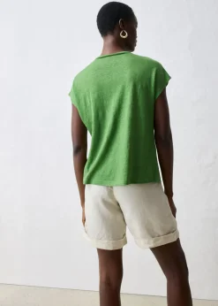 bonprix bonprix Camiseta de lino puro verde cactus New