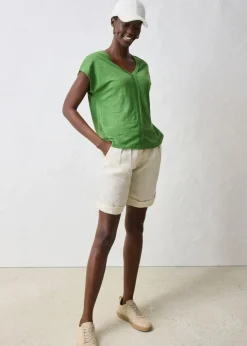 bonprix bonprix Camiseta de lino puro verde cactus New
