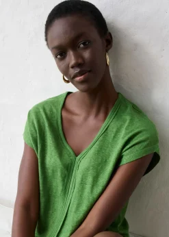 bonprix bonprix Camiseta de lino puro verde cactus New
