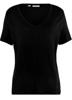 bonprix bonprix Camiseta de lino puro Negro Best