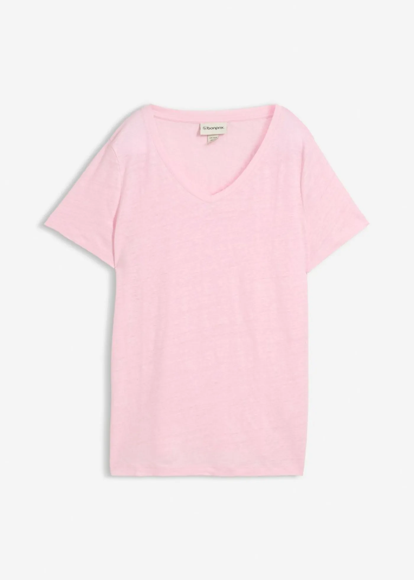 bonprix bonprix Camiseta de lino puro rosa cristal Online