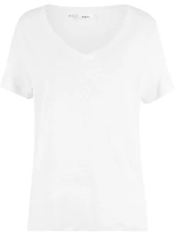 bonprix bonprix Camiseta de lino puro Blanco