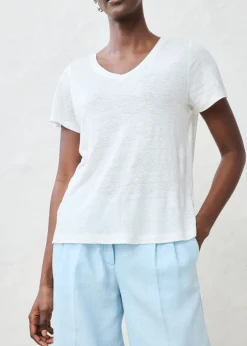 bonprix bonprix Camiseta de lino puro Blanco