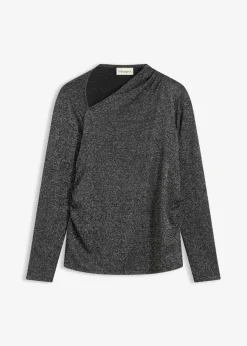 bonprix bonprix Camiseta de manga larga Negro-plata