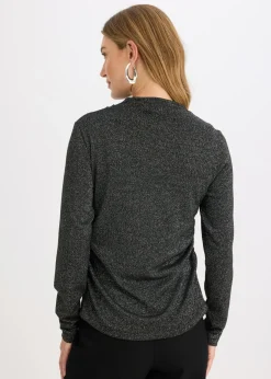 bonprix bonprix Camiseta de manga larga Negro-plata