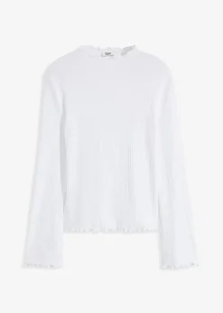 bonprix bonprix Camiseta de manga larga Blanco Discount