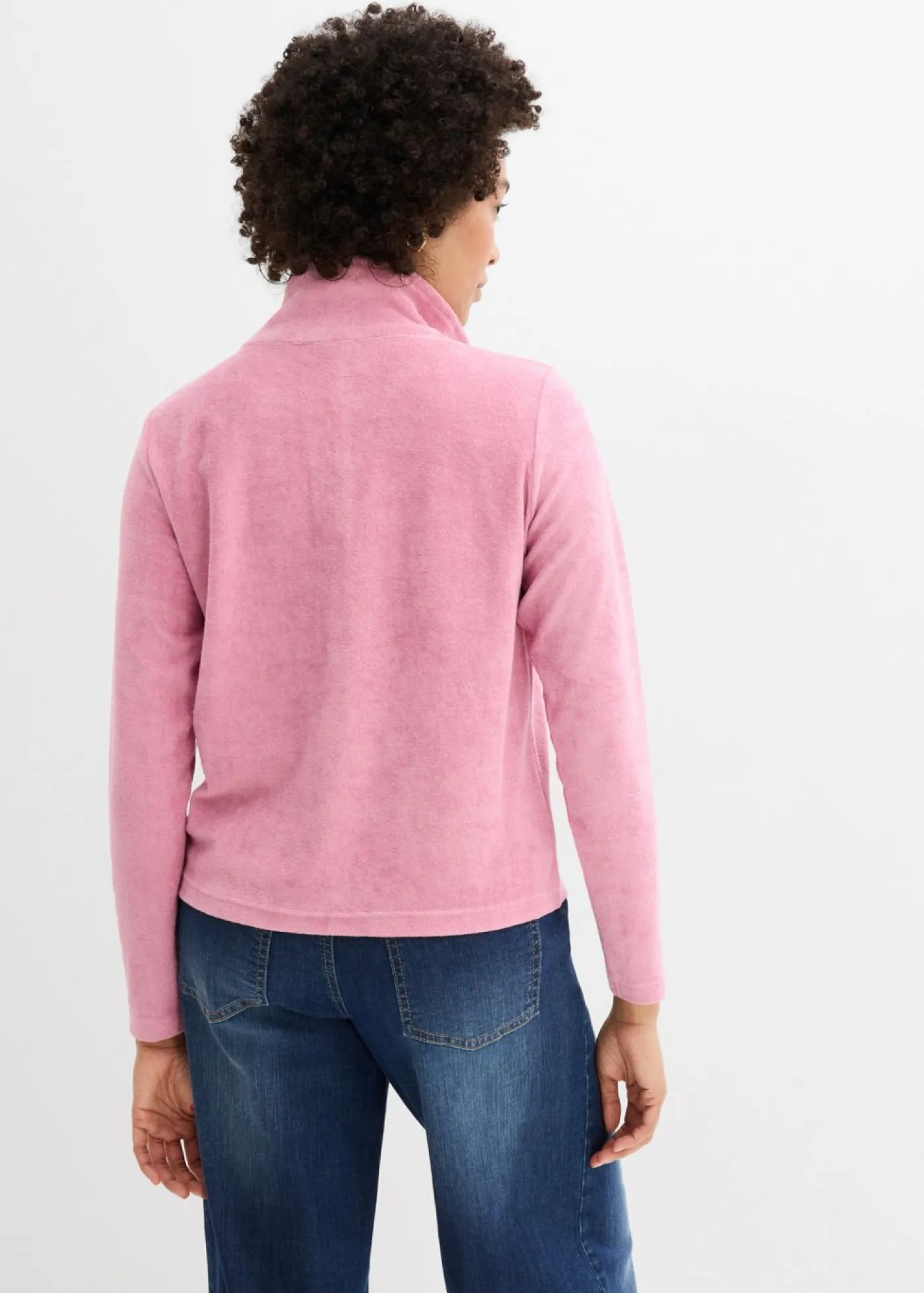 bonprix bonprix Camiseta de manga larga de felpa Malva Sale