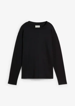 bonprix bonprix Camiseta de manga larga de algodón orgánico puro Negro Online