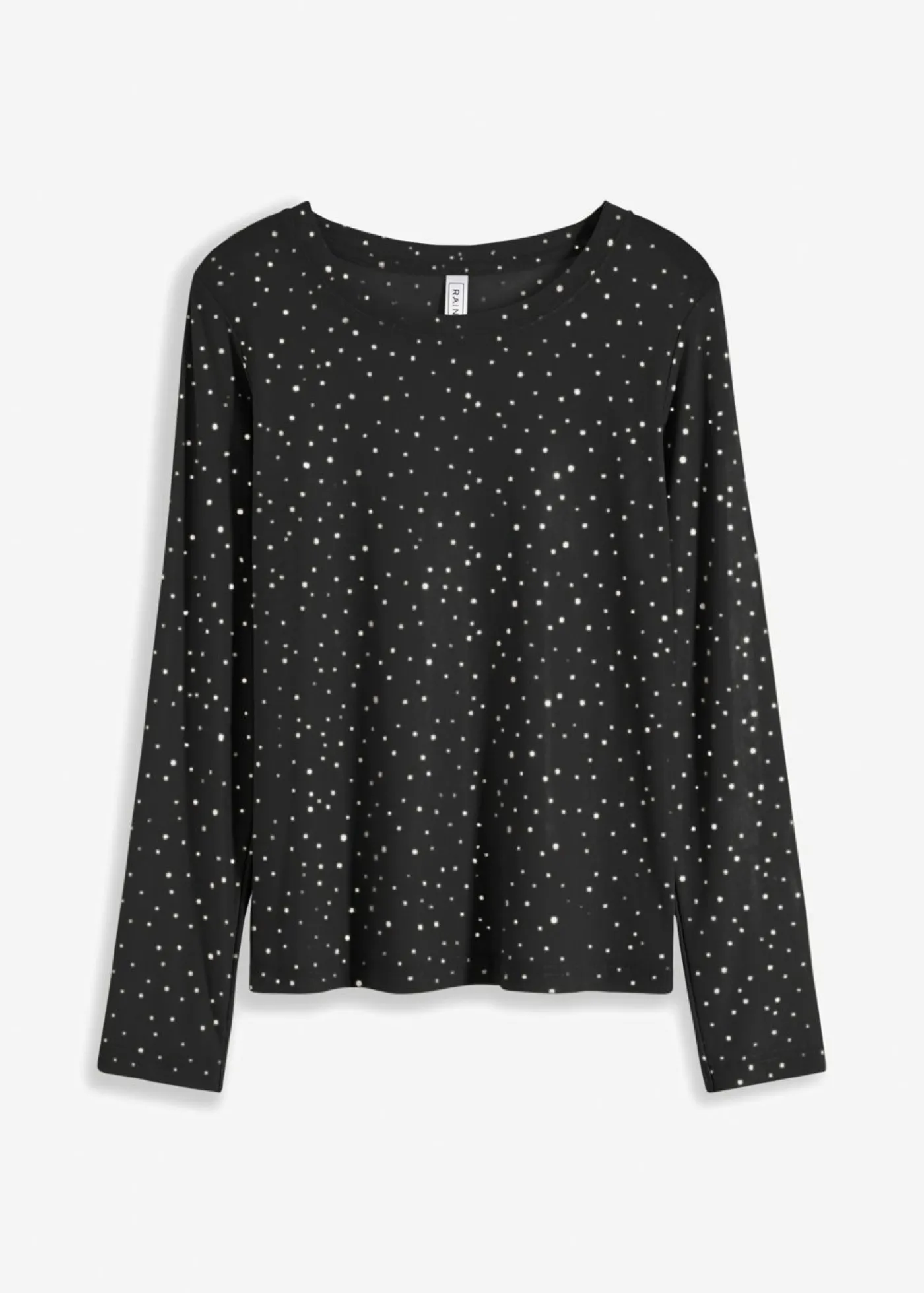 bonprix bonprix Camiseta de manga larga de malla brillante Negro-plata Hot