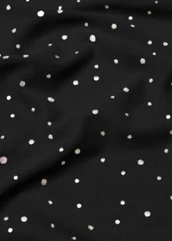 bonprix bonprix Camiseta de manga larga de malla brillante Negro-plata Hot