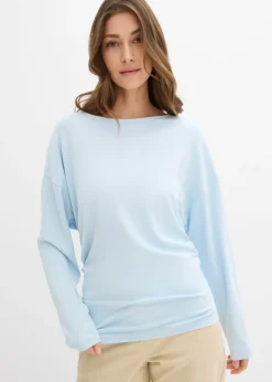 bonprix bonprix Camiseta de manga larga de cómodo Punto di Roma azul pálido Hot