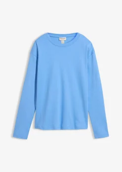 bonprix bonprix Camiseta de manga larga de algodón orgánico puro azul provenzal Outlet
