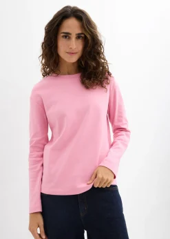 bonprix bonprix Camiseta de manga larga de algodón orgánico puro orquídea ahumado New