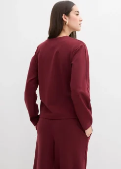 bonprix bonprix Camiseta de manga larga de Punto di Roma rojo avellana New