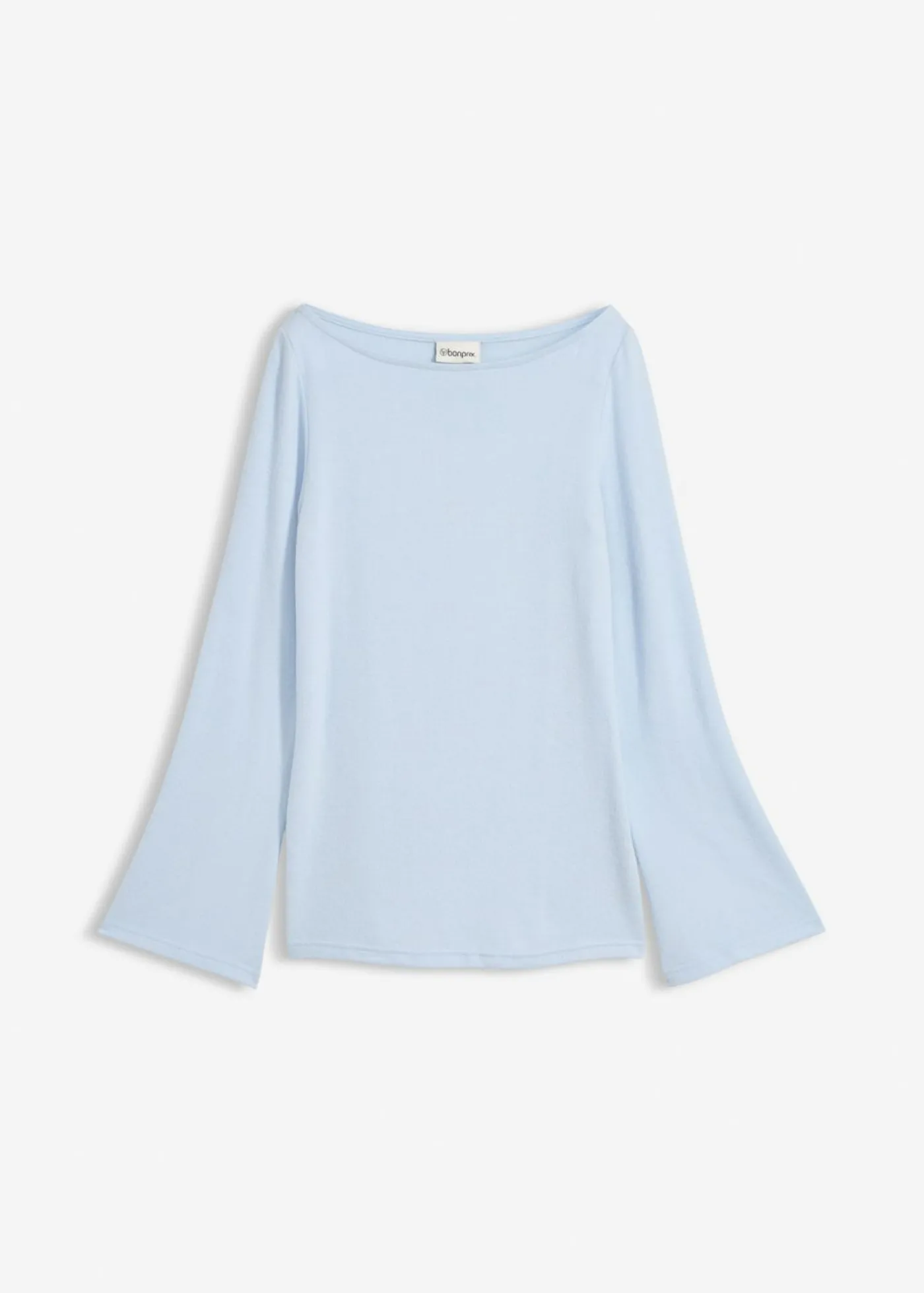 bonprix bonprix Camiseta de manga larga de suave mezcla de viscosa azul pálido Clearance