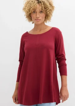 bonprix bonprix Camiseta de manga larga de mezcla de viscosa y algodón Ciruela Sale