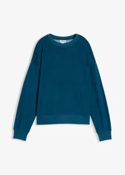bonprix bonprix Camiseta de manga larga de felpa Petróleo azul New