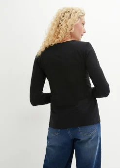 bonprix bonprix Camiseta de manga larga (2 unidades) Negro-negro Outlet