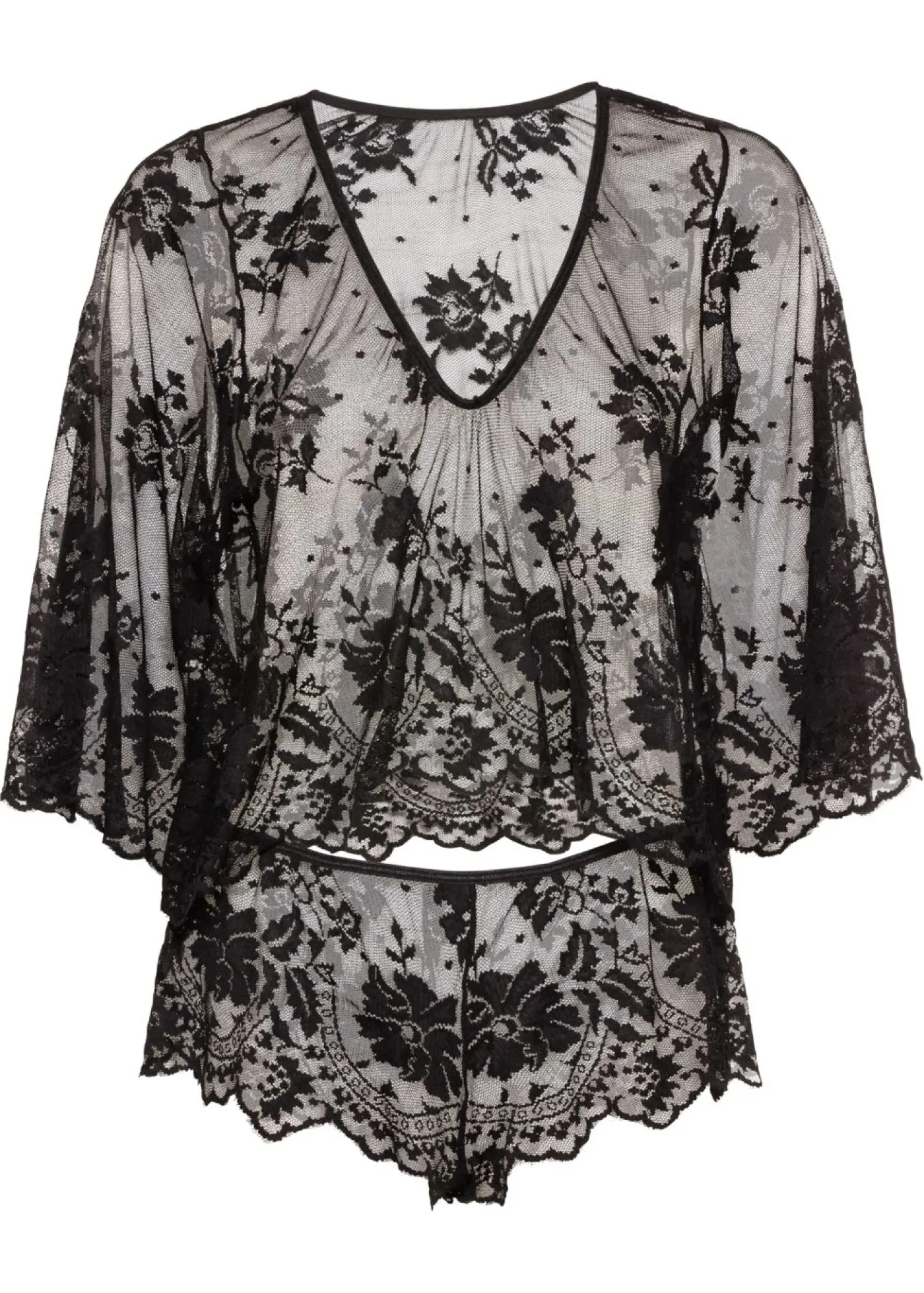 bonprix VENUS Camiseta de manga larga y braga (2 unidades) Negro Best