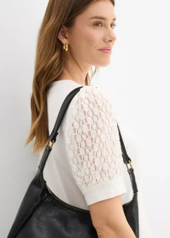 bonprix bonprix Camiseta de mezcla de algodón Blanco lana Online