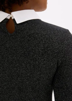 bonprix bonprix Camiseta de mezcla de algodón negro-plata moteado Sale