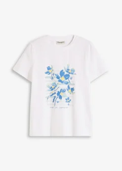 bonprix bonprix Camiseta de mezcla de algodón elástico Blanco