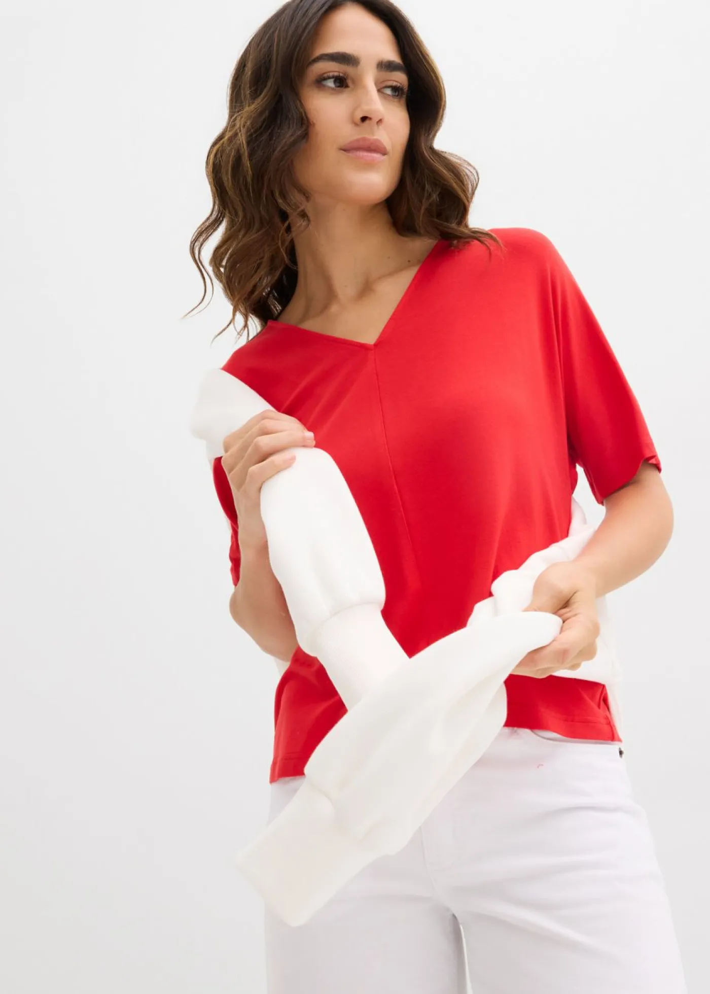 bonprix bonprix Camiseta de mezcla de viscosa fresa Clearance