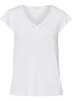 bonprix bonprix Camiseta de mezcla de viscosa Blanco Discount