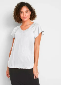 bonprix bonprix Camiseta de mezcla de viscosa Blanco Outlet