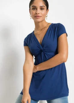 bonprix bonprix Camiseta de mezcla de viscosa Azul oxford