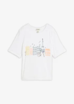 bonprix bonprix Camiseta de mezcla de viscosa Blanco Sale