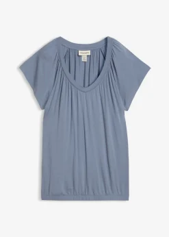 bonprix bonprix Camiseta de mezcla de viscosa Azul ahumado Clearance
