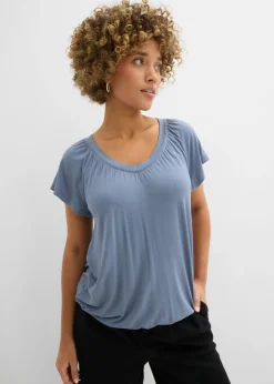 bonprix bonprix Camiseta de mezcla de viscosa Azul ahumado Clearance