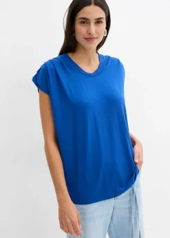 bonprix bonprix Camiseta de mezcla de viscosa fluida azul genciana New