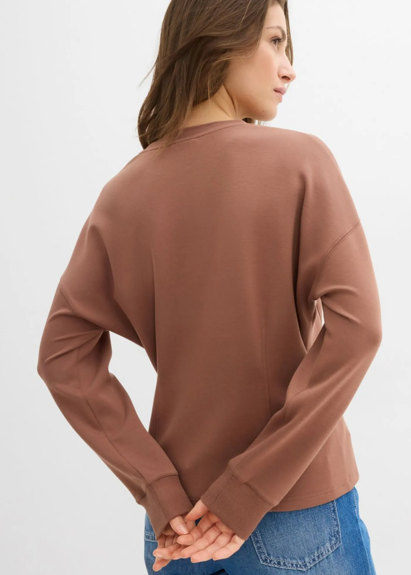 bonprix bonprix Camiseta de neopreno entallada Marrón castaño Clearance