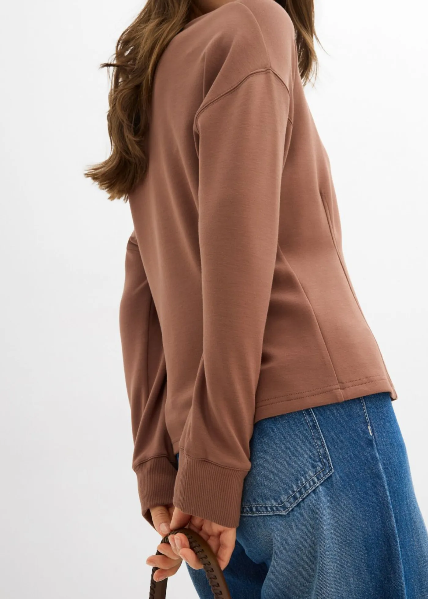 bonprix bonprix Camiseta de neopreno entallada Marrón castaño Clearance