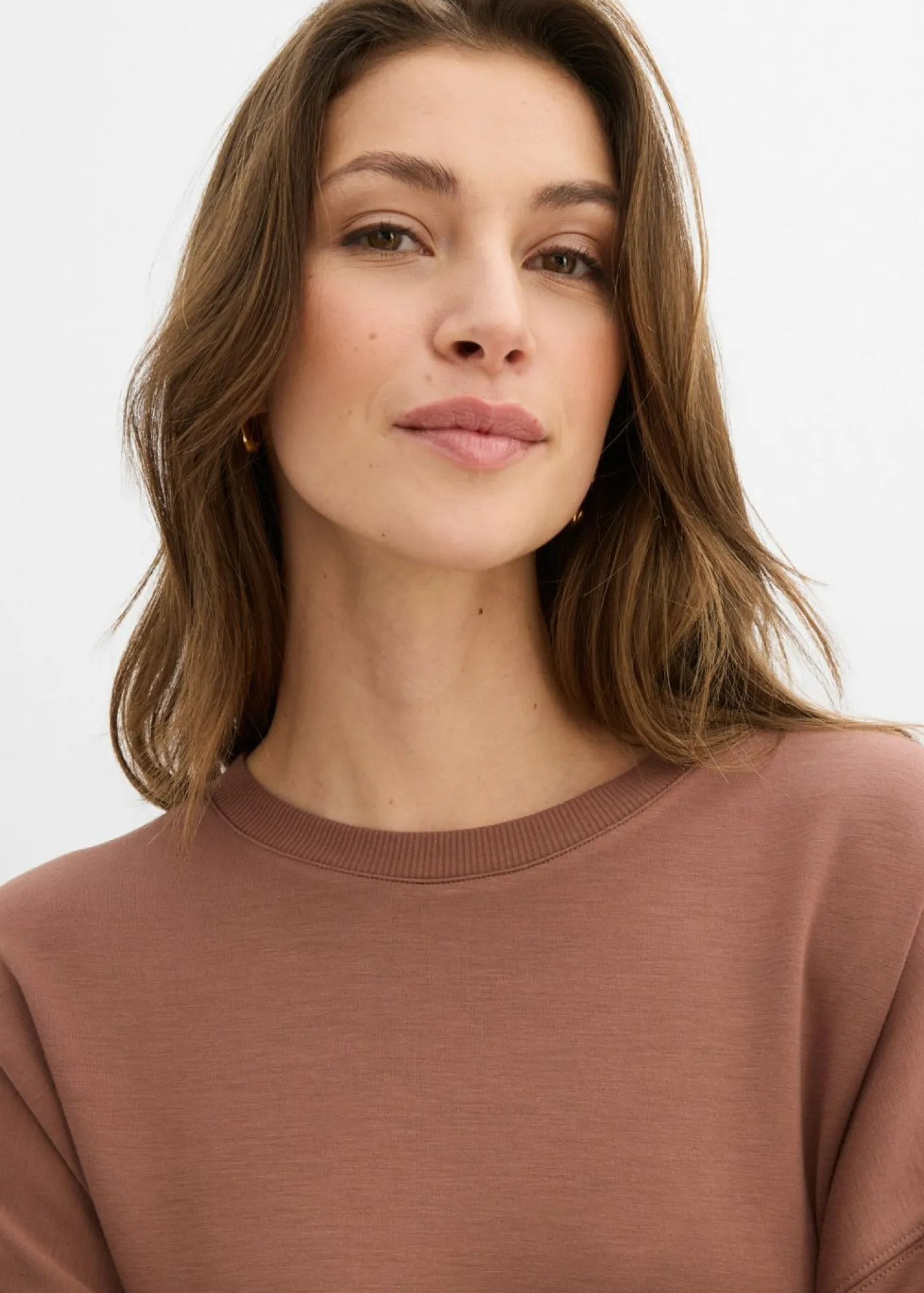 bonprix bonprix Camiseta de neopreno entallada Marrón castaño Clearance