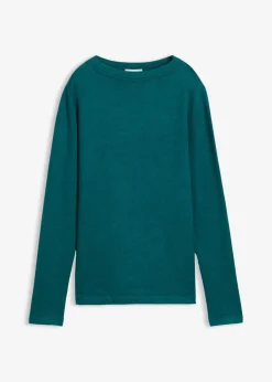 bonprix bonprix Camiseta de punto ajustada Azul petróleo Sale