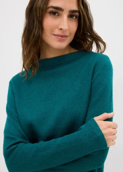 bonprix bonprix Camiseta de punto ajustada Azul petróleo Sale