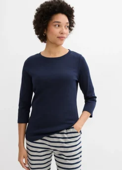 bonprix bonprix Camiseta de punto grueso con algodón orgánico (3 unidades) antracita jaspeado-azul marino-gris jaspeado moteado Sale