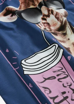 bonprix bonprix Camiseta de puro algodón Azul estampado New