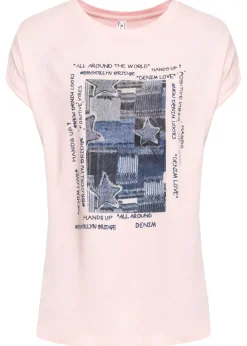 bonprix bonprix Camiseta de suave mezcla de viscosa Rosa Hot