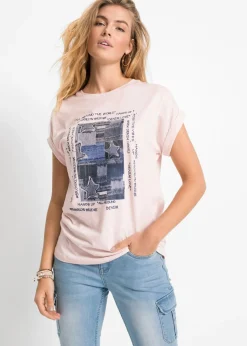 bonprix bonprix Camiseta de suave mezcla de viscosa Rosa Hot