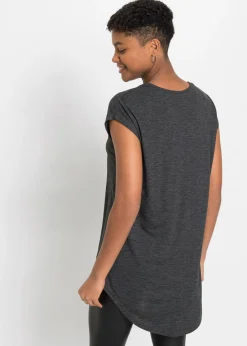 bonprix bonprix Camiseta de suave mezcla de viscosa Negro estampado Best