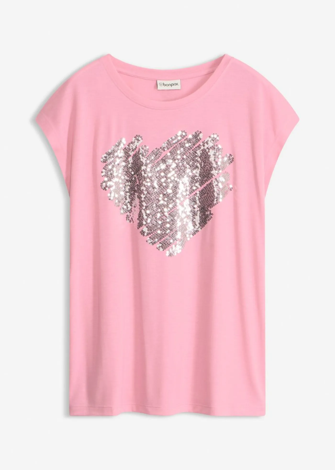 bonprix bonprix Camiseta de suave mezcla de viscosa Rosa estampado Sale
