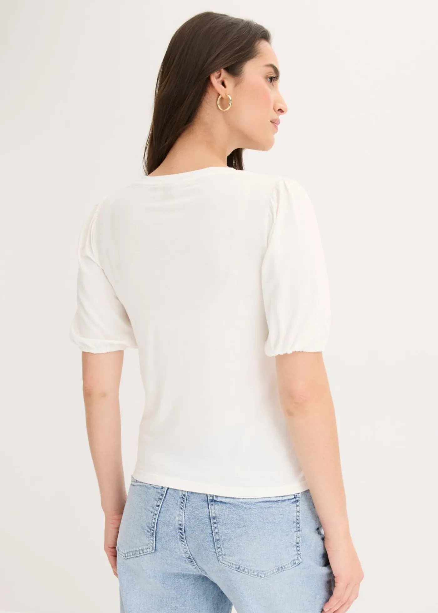 bonprix bonprix Camiseta de suave mezcla de viscosa Blanco lana Best