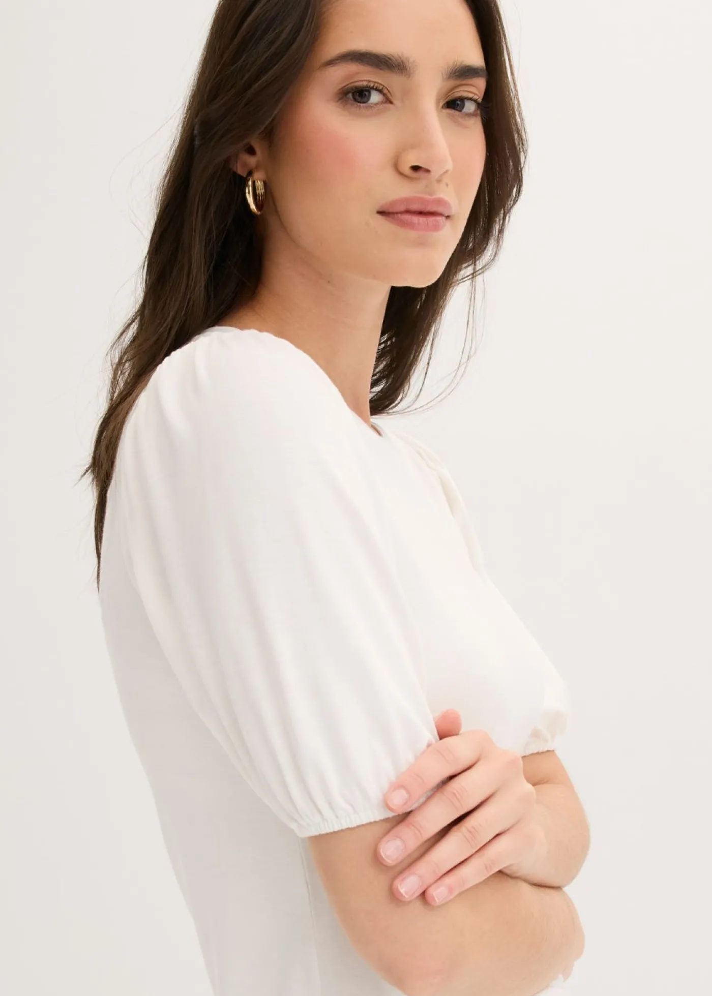 bonprix bonprix Camiseta de suave mezcla de viscosa Blanco lana Best