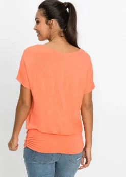bonprix bonprix Camiseta de suave mezcla de viscosa salmón New