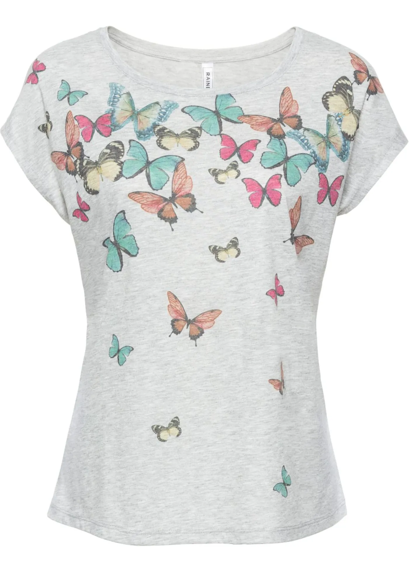 bonprix bonprix Camiseta de suave mezcla de viscosa Gris jaspeado Online